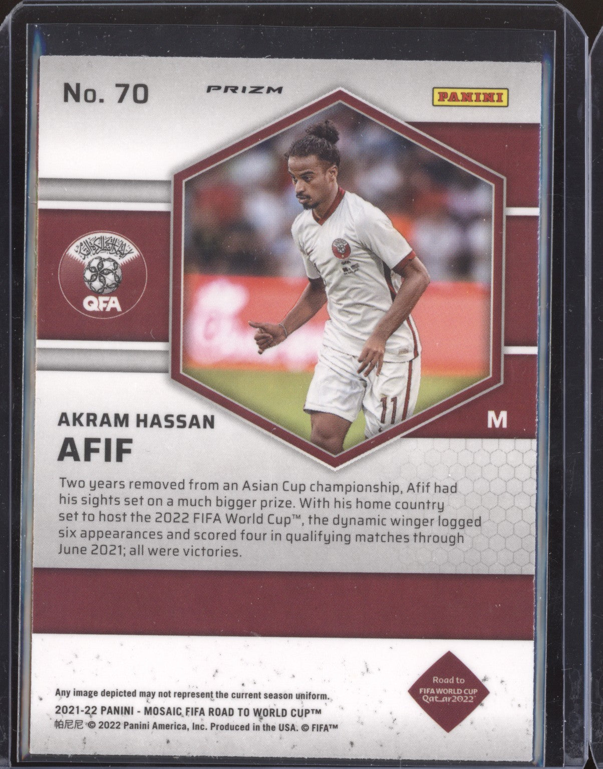 Akram Hassan Afif 2022 Panini Mosaic RTWC 70 Silver RC