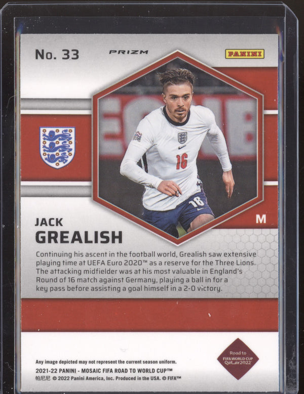 Jack Grealish 2022 Panini Mosaic RTWC 33 Red