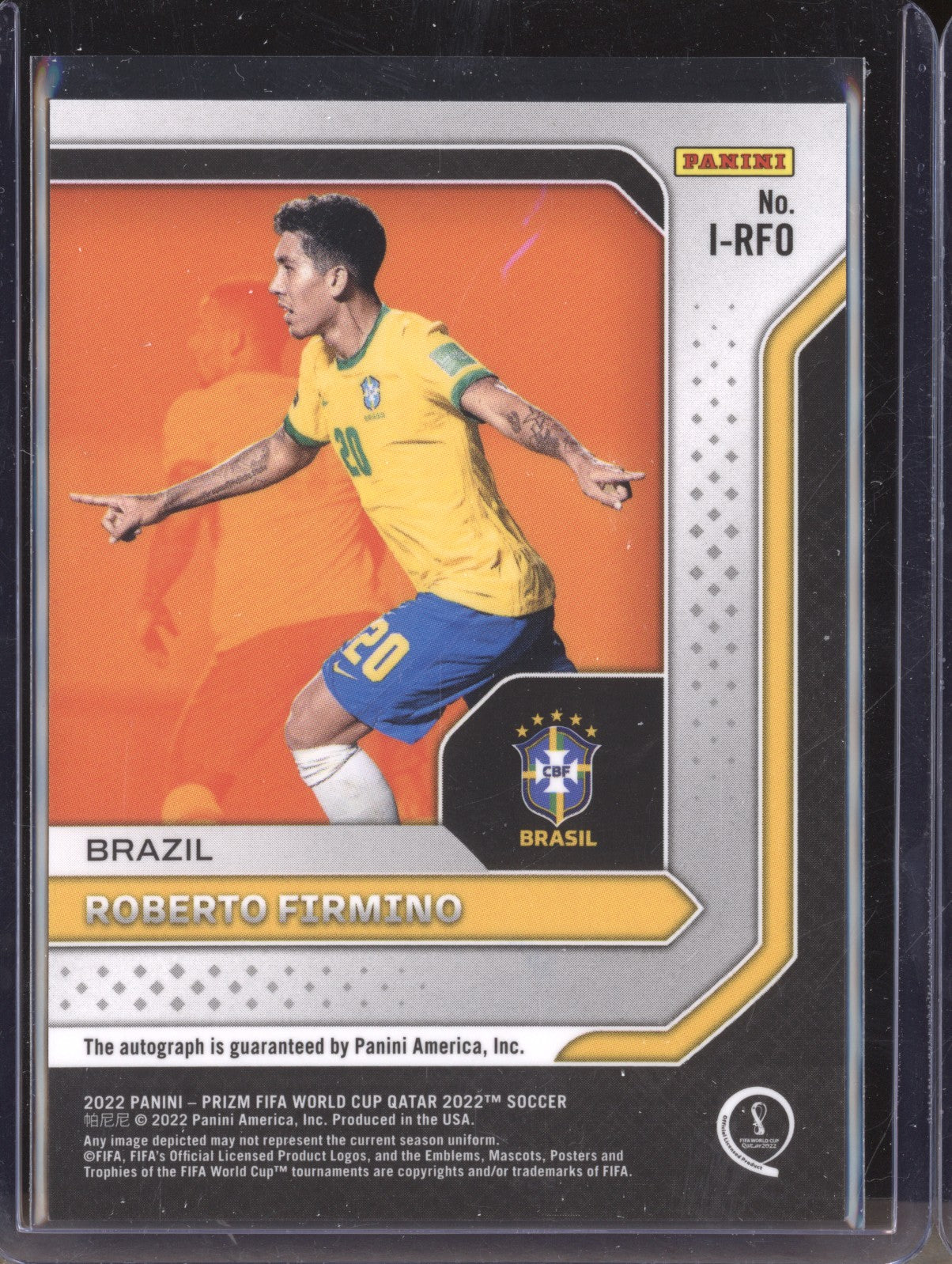 Roberto Firmino 2022 Panini Prizm World Cup I-RFO International