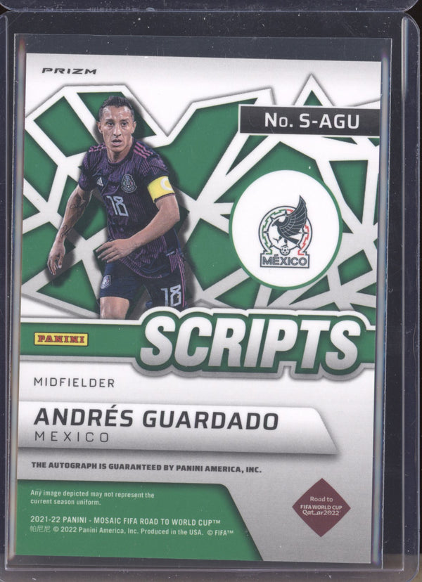 Andres Guardado 2022 Panini Mosaic RTWC S-AGU Scripts Auto