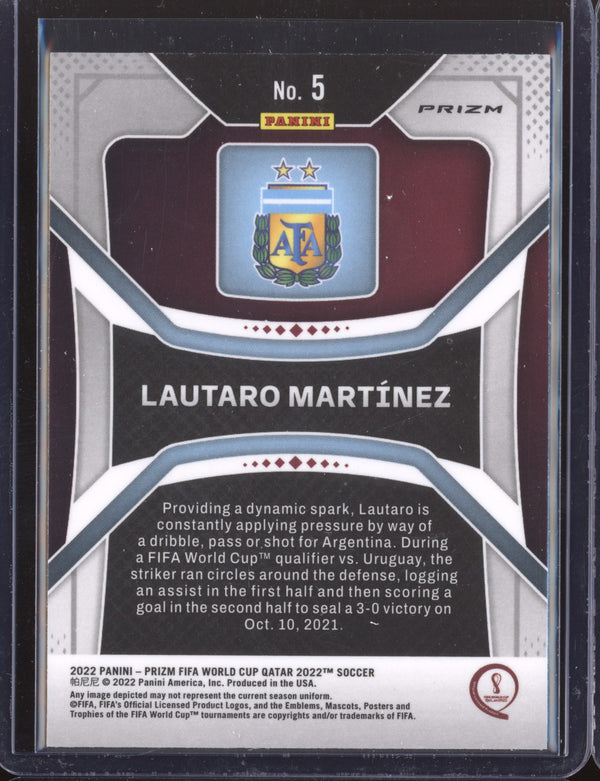 Lautaro Martinez 2022 Panini Prizm World Cup  5 Silver