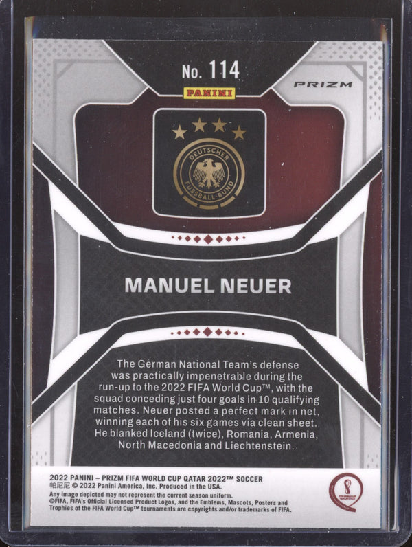 Manuel Neuer 2022 Panini Prizm World Cup  114 Silver