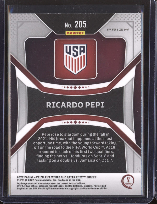 Ricardo Pepi 2022 Panini Prizm World Cup  205 Ice RC