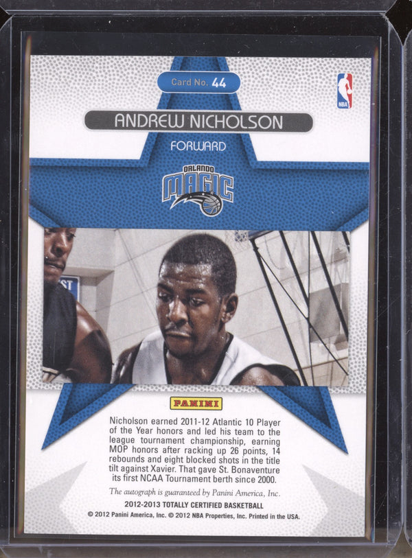Andrew Nicholson 2012-13 Panini Totally Certified  44 Rookie Roll Call RC