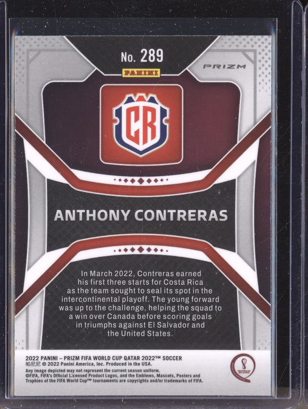 Anthony Contreras 2022 Panini Prizm World Cup  289 Ice RC