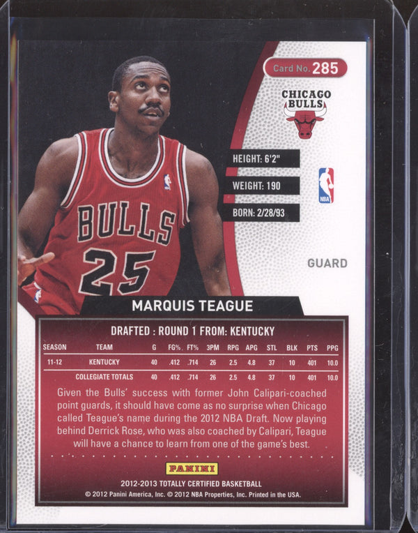 Marquis Teague 2012-13 Panini Totally Certified  285 Totally Red RC 3068/499