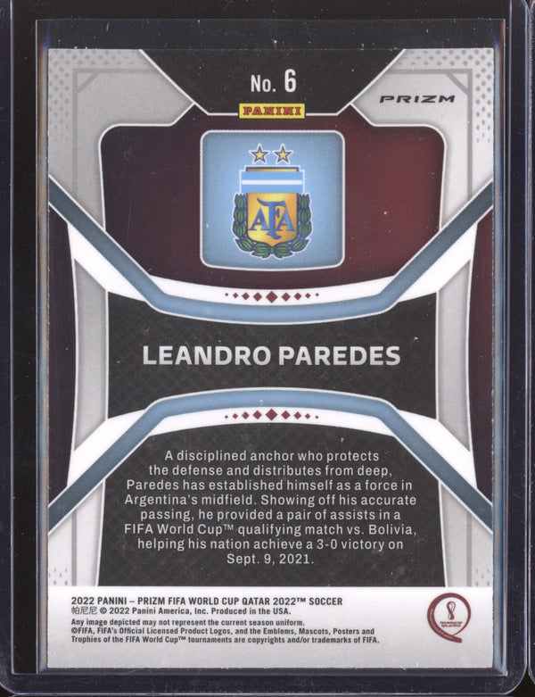 Leandro Paredes  2022 Panini Prizm World Cup  6 Pink