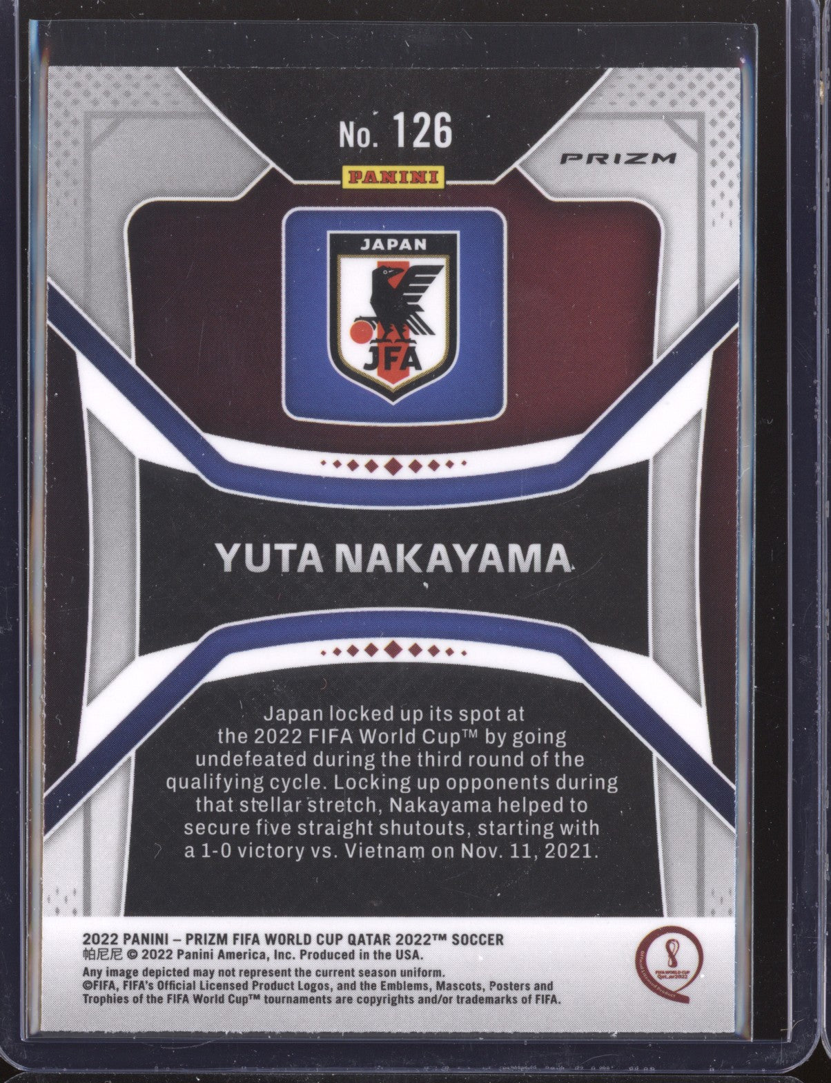 Yuta Nakayama 2022 Panini Prizm World Cup  126 Silver RC