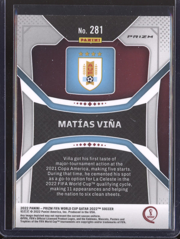 Matias Vina 2022 Panini Prizm World Cup  281 Silver RC