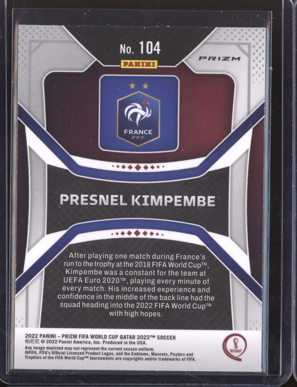 Presnel Kimpembe 2022 Panini Prizm World Cup  104 Silver RC