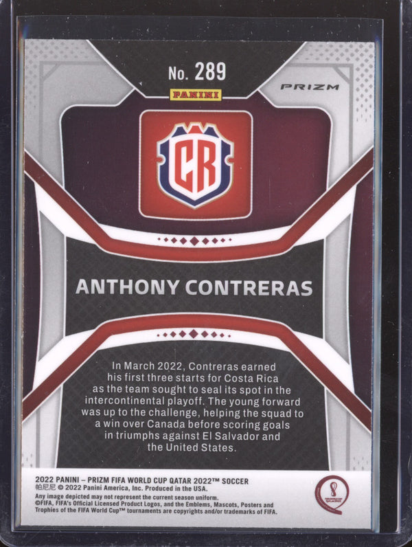 Anthony Contreras 2022 Panini Prizm World Cup  289 Silver RC