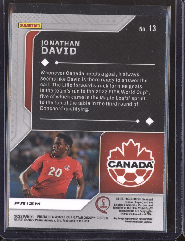 Jonathan David 2022 Panini Prizm World Cup  13 Silver Scorers Club RC