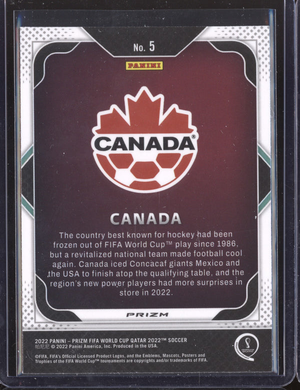 Canada 2022 Panini Prizm World Cup  5 Team Logo Silver