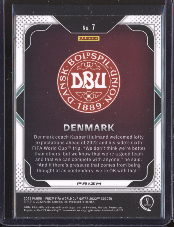 Denmark 2022 Panini Prizm World Cup  7 Team Logo Silver