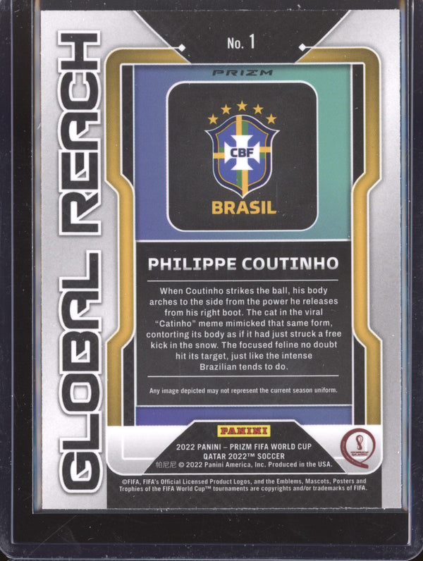 Philippe Coutinho 2022 Panini Prizm World Cup  1 Global Reach Silver