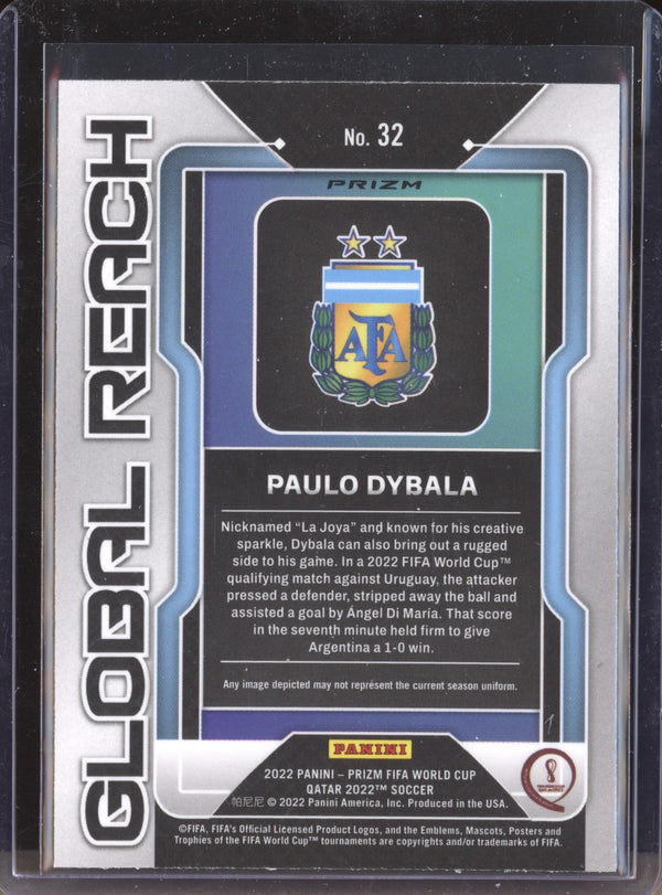 Paulo Dybala 2022 Panini Prizm World Cup  32 Global Reach Silver