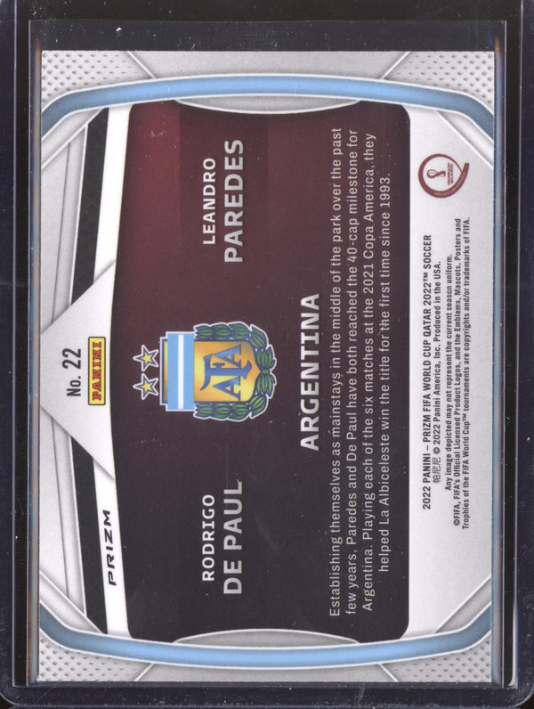 De Paul / Paredes 2022 Panini Prizm World Cup  22 Connections Silver